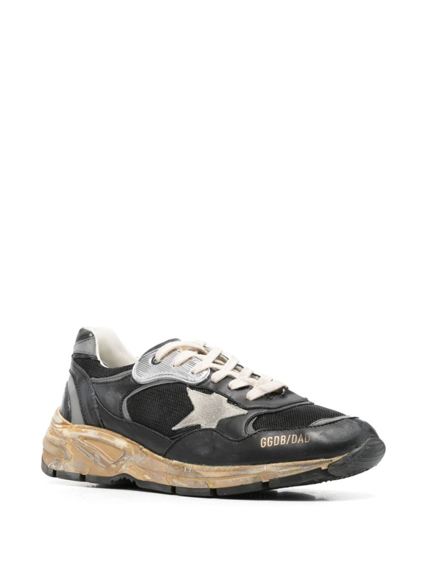 Golden Goose Distressed Mesh Leather Panel Sneakers