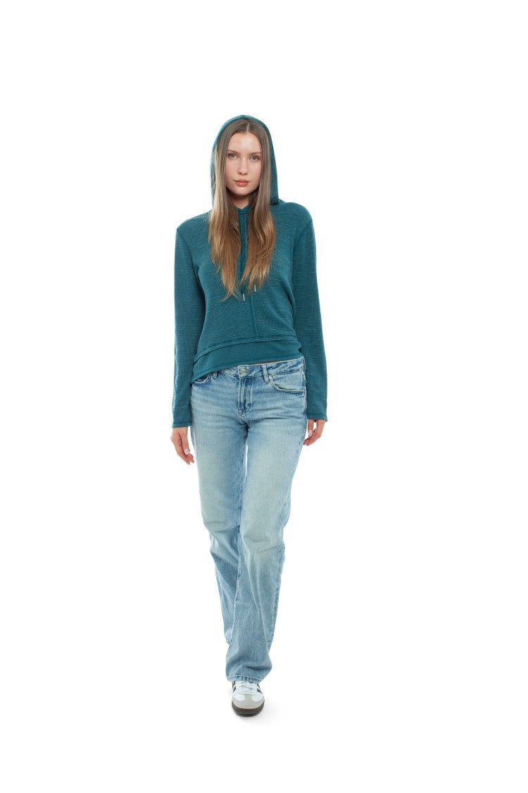 Wilt Long Sleeve Double Peplum Hoodie