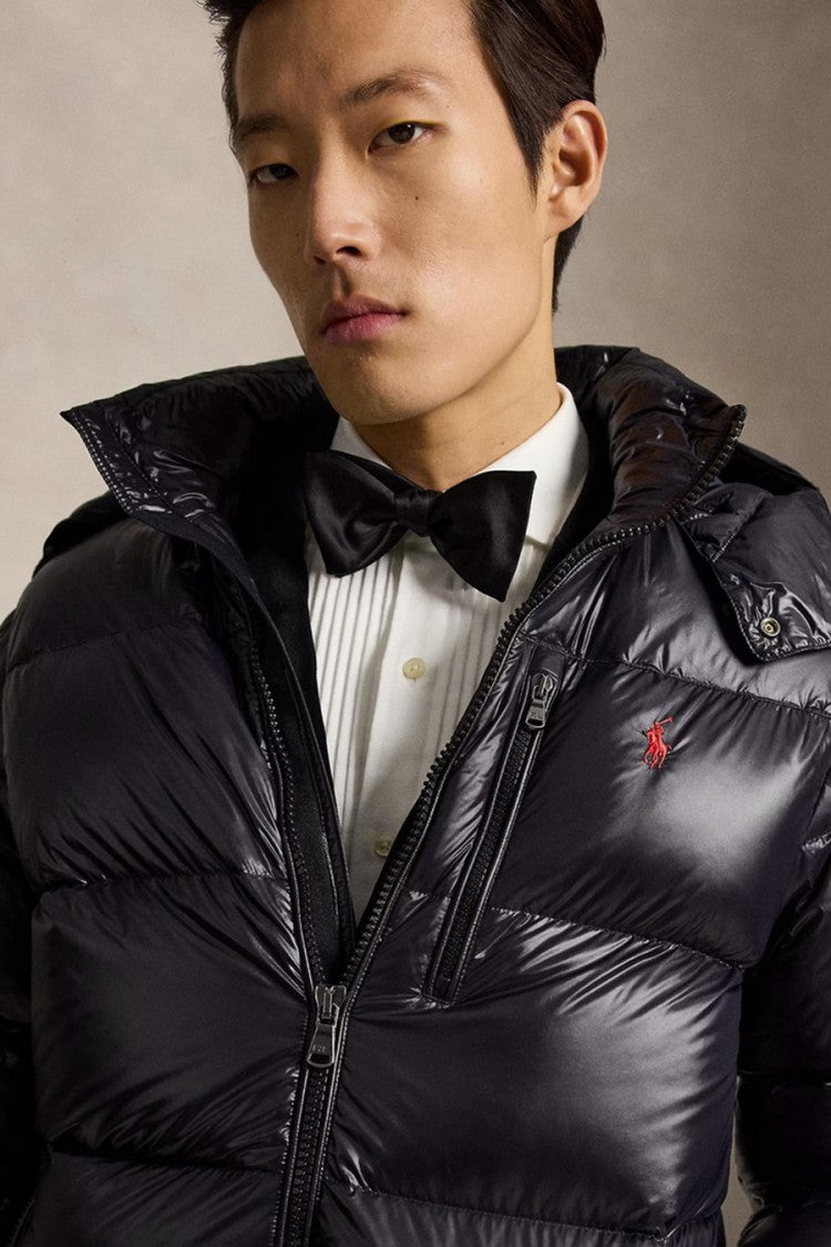 Polo Ralph Lauren Black Glossy Hooded Down Puffer Jacket