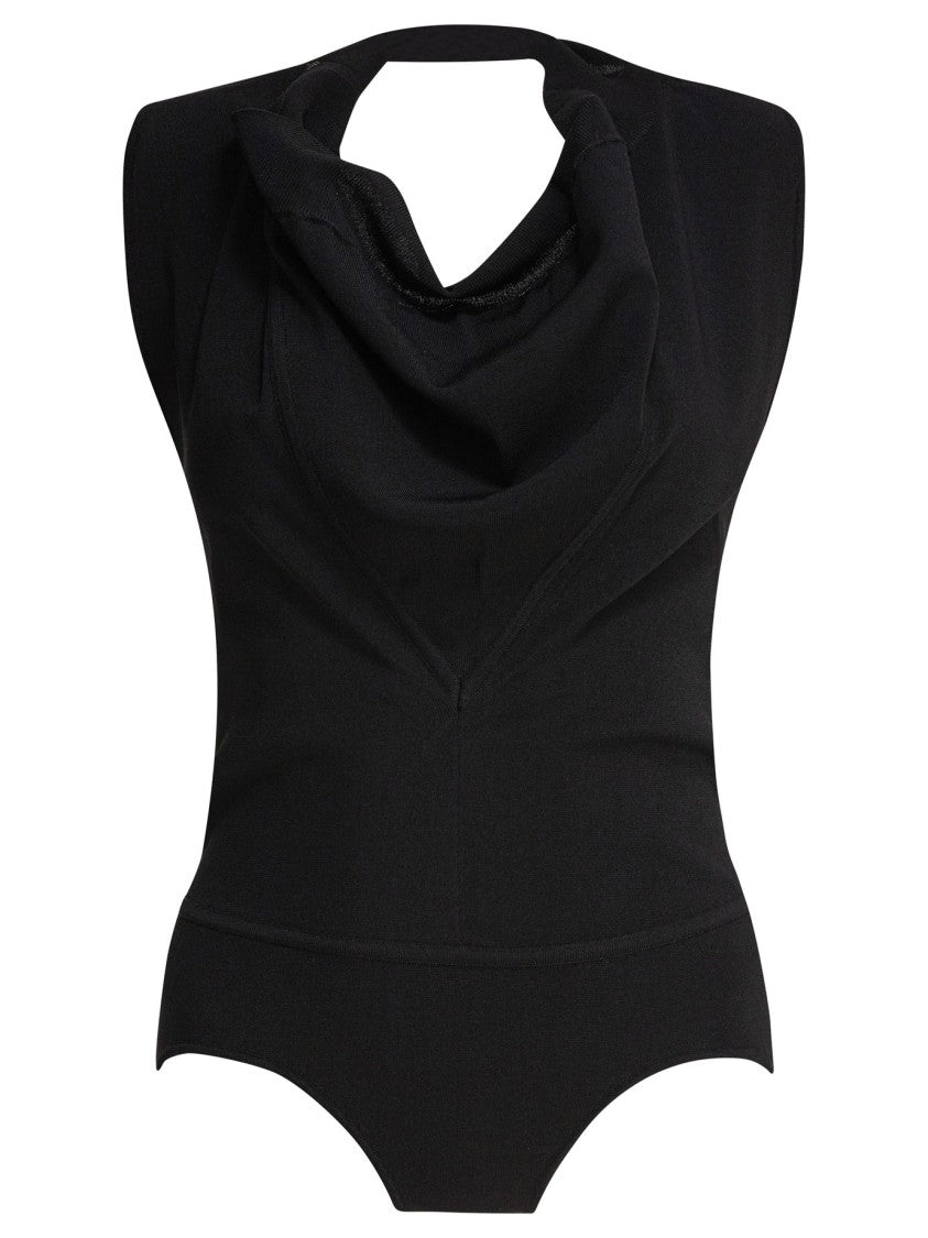 Max Mara Cowl Neckline Black Top