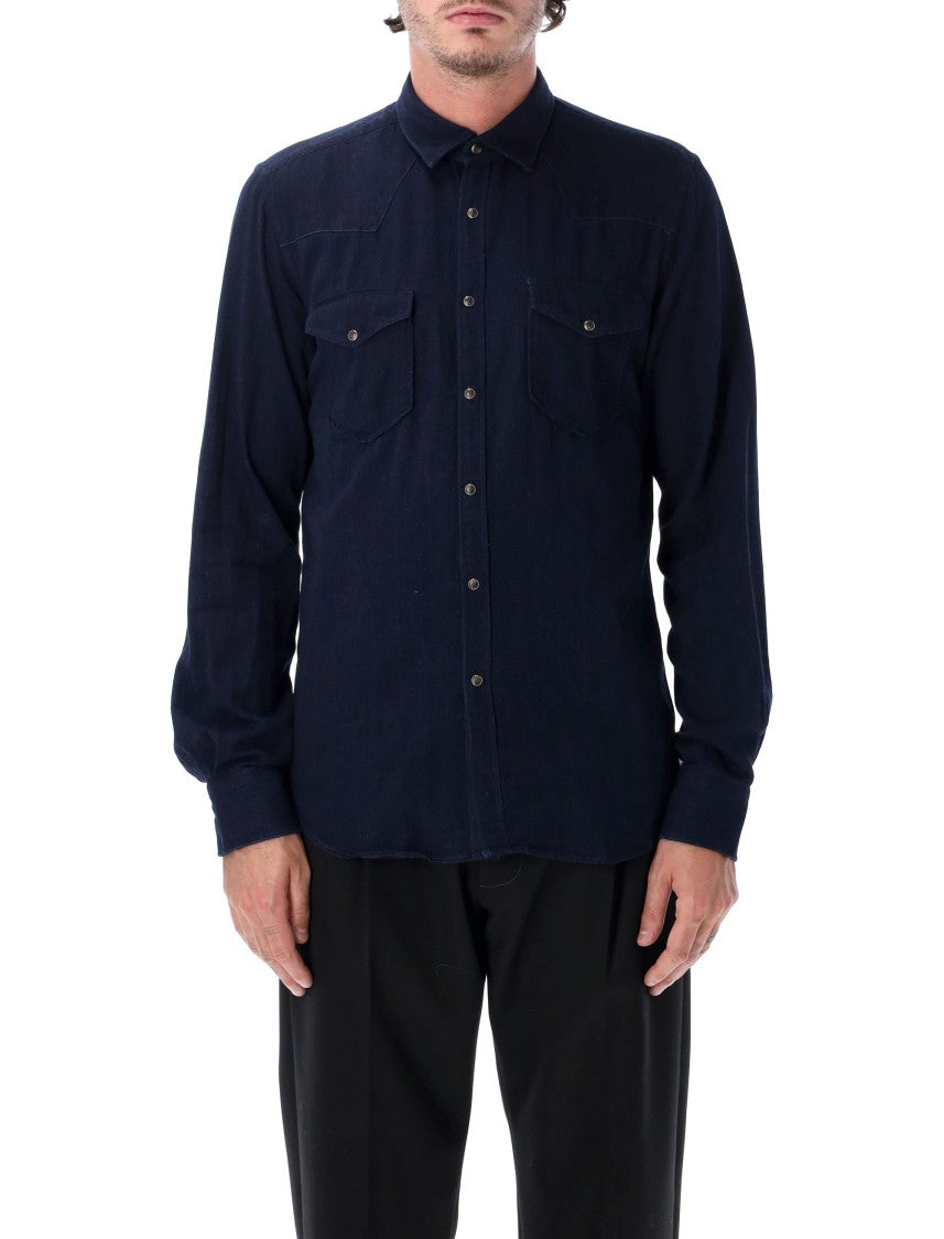 Xacus Tailored Fit Shaped Yoke Snap Western Casual Shirt