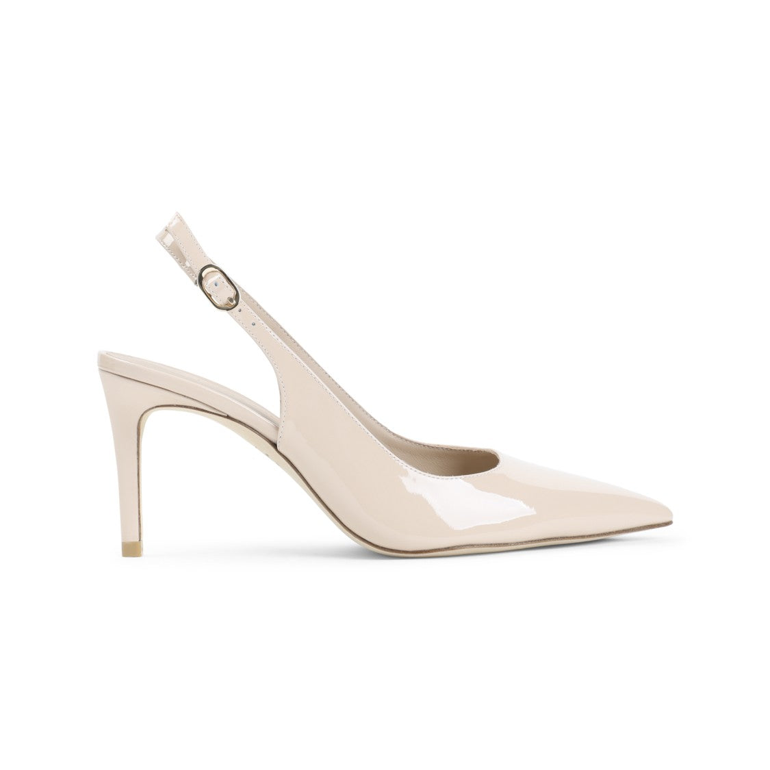 Stuart Weitzman Glossy Leather Slingback Pumps