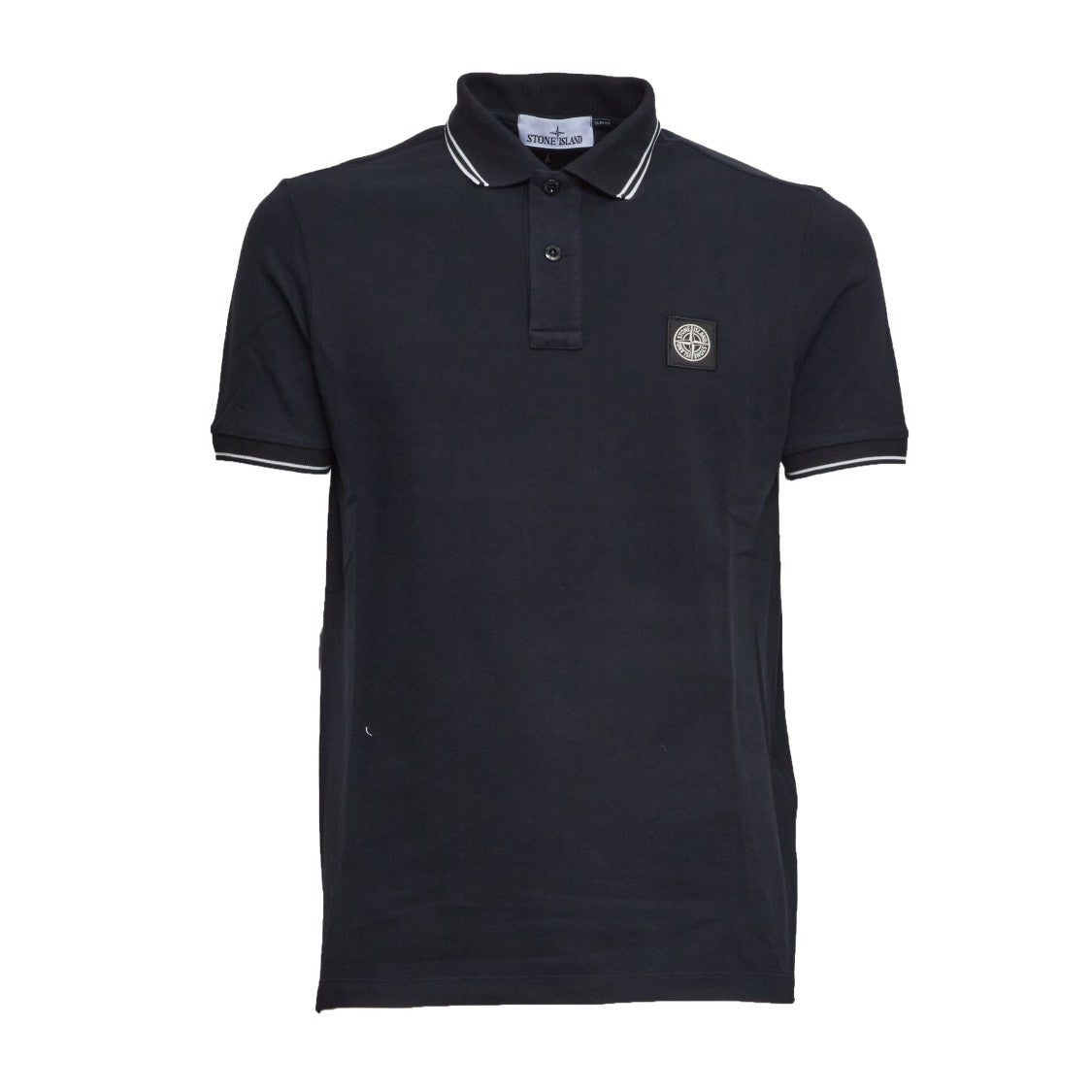 Stone Island Contrast Stripe Trim Regular Polo Shirt