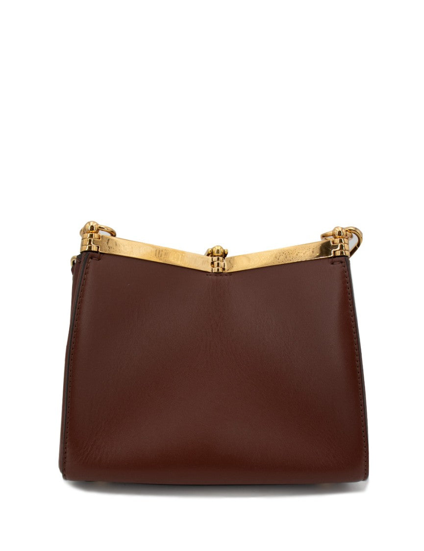 Etro Structured Leather Shoulder Bag With Distinctive Clasp