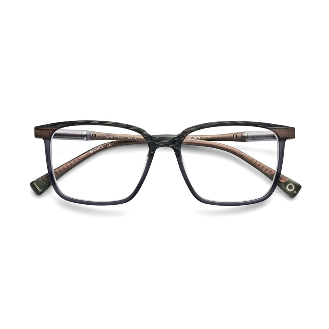 Etnia Barcelona White Oak Rectangular Gradient Eyeglasses With Wood-Like Texture