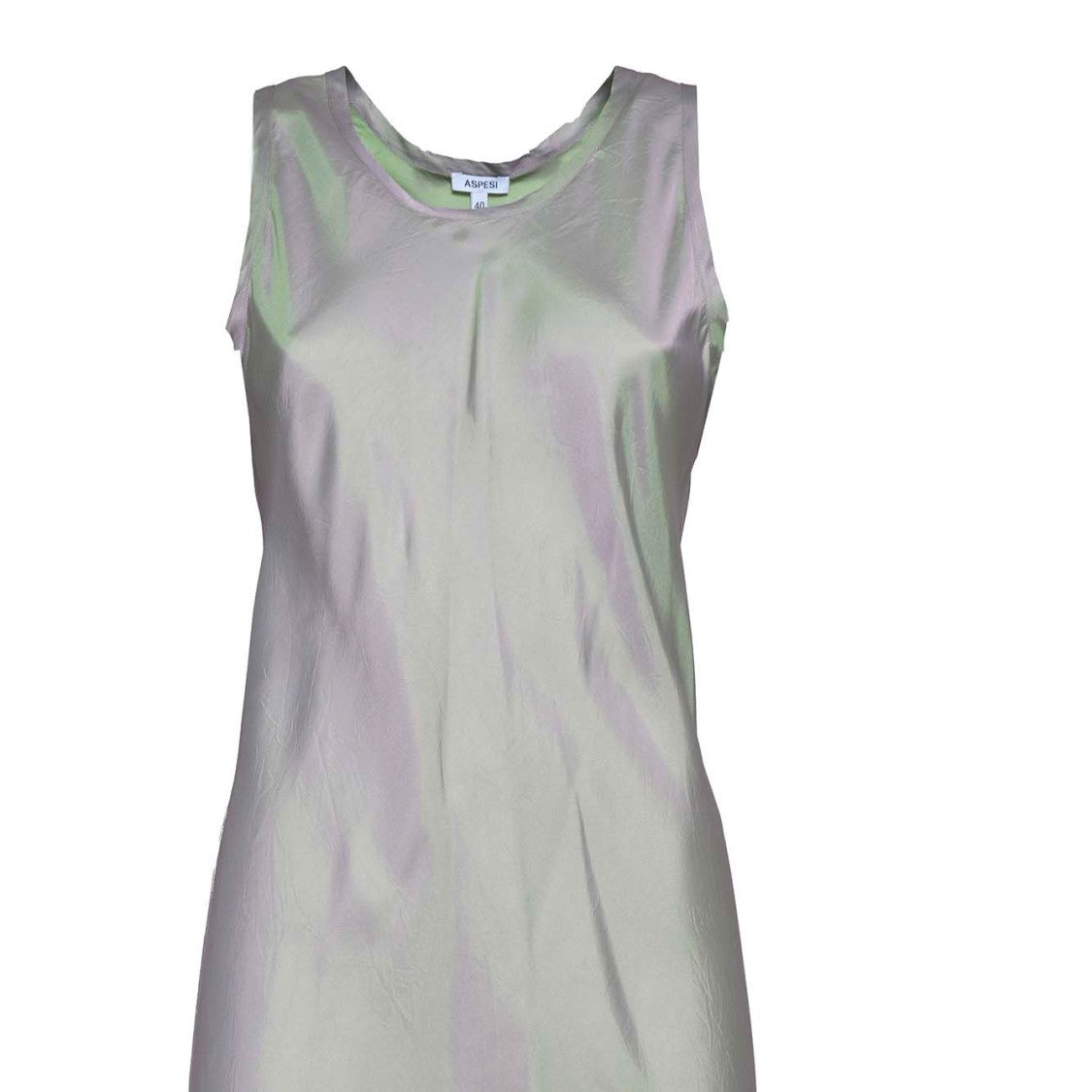 Aspesi Green Viscose Twill Slip Dress
