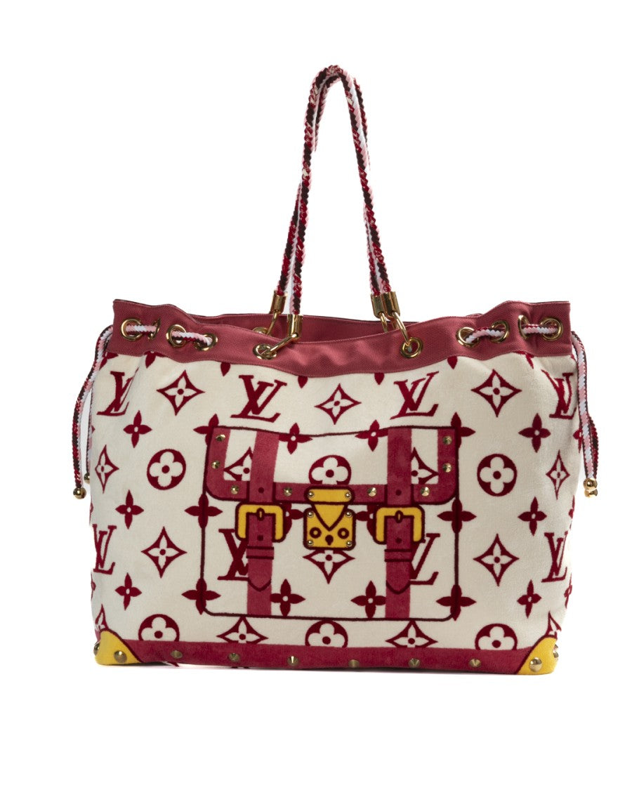 Louis Vuitton Trunk Eponge Gm Fuchsia Monogram Terry Cloth Tote Bag