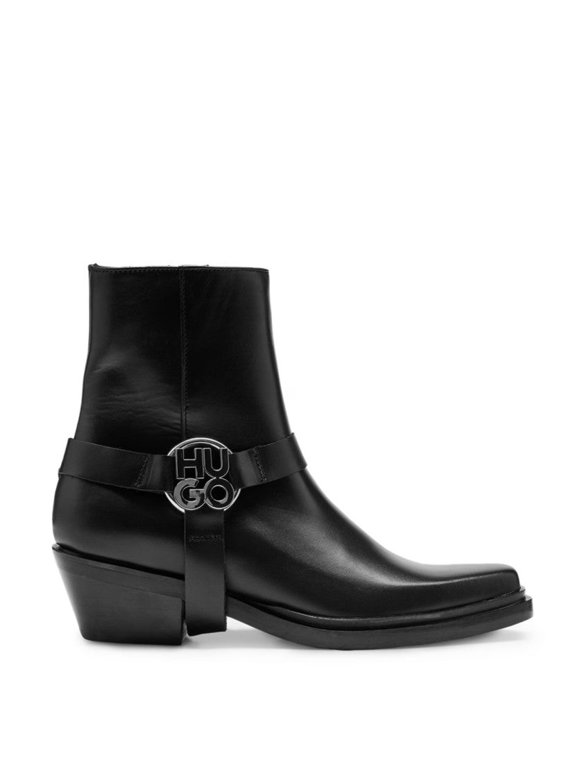 Hugo Boss Kody Stacked-Logo Ankle Boots