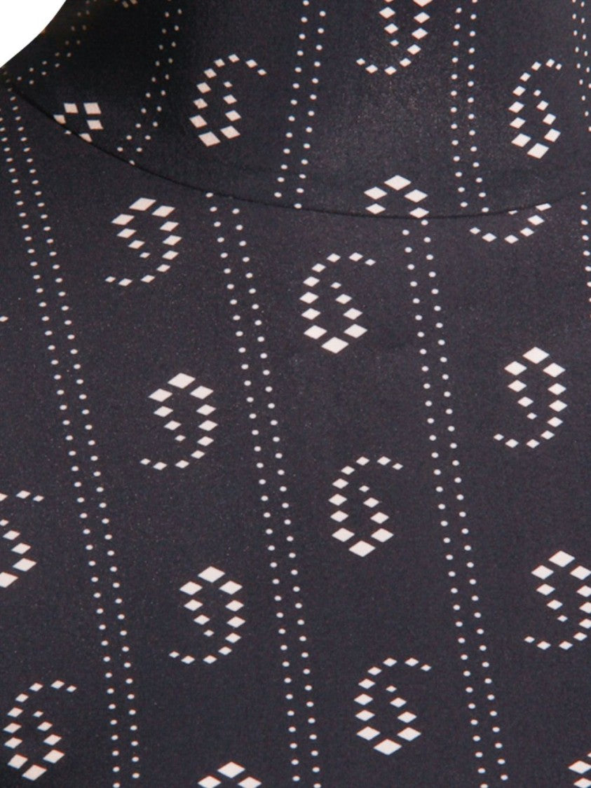 Tory Burch Fitted Long-Sleeve Top With Geometric Pattern