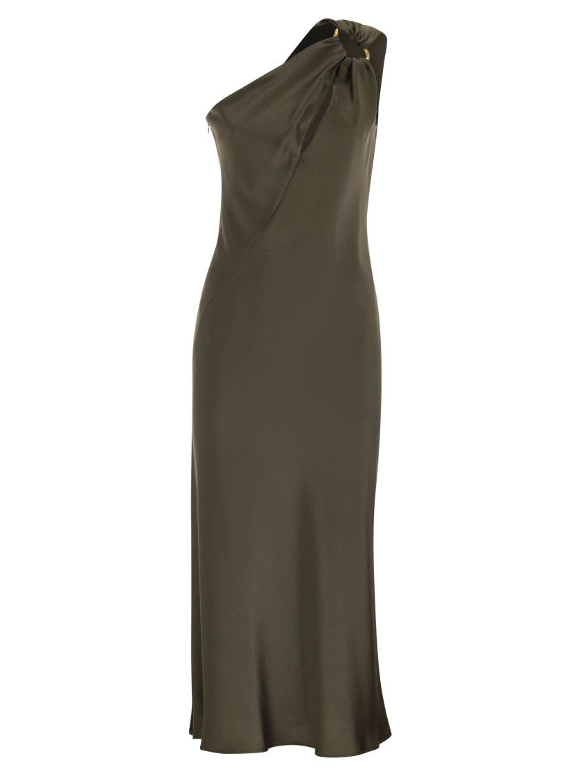 Max Mara Mseentrata - One-Shoulder Dress In Shiny Satin