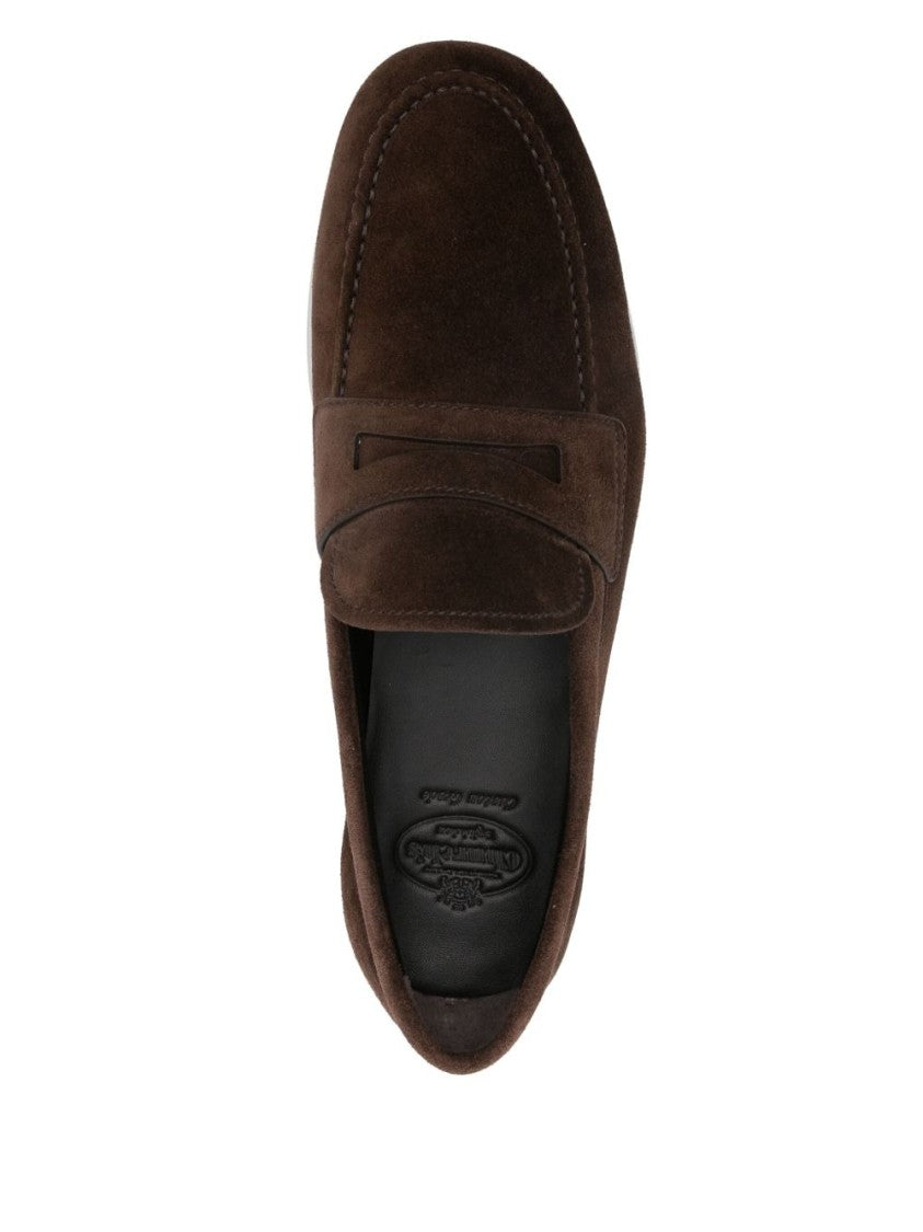 Church's Brown Suede Loafers With Classic Penny Strap