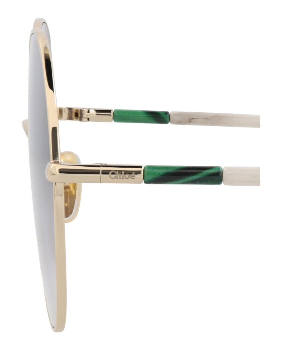 Chloé Round-Frame Metal Sunglasses
