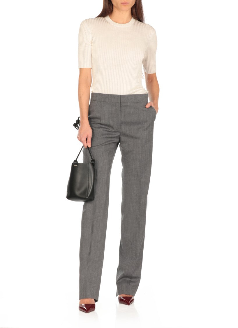 Jil Sander Ivory Silk T-Shirt