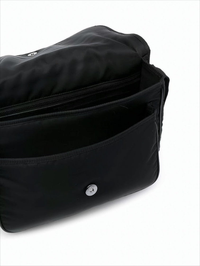 Saint Laurent Smooth Polyamide Crossbody Bag With Metal Emblem