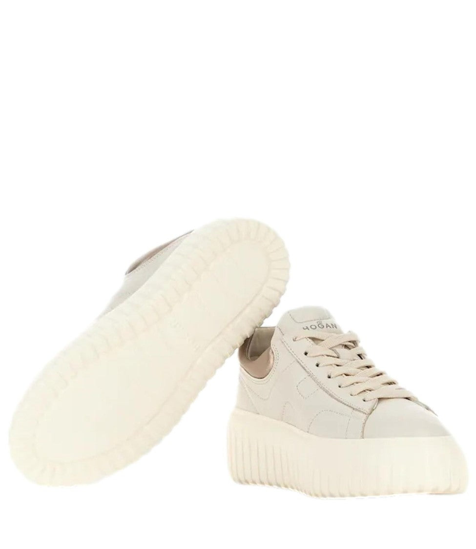 Hogan H-Stripes Allacciato H Sheepskin Low-Top Sneakers