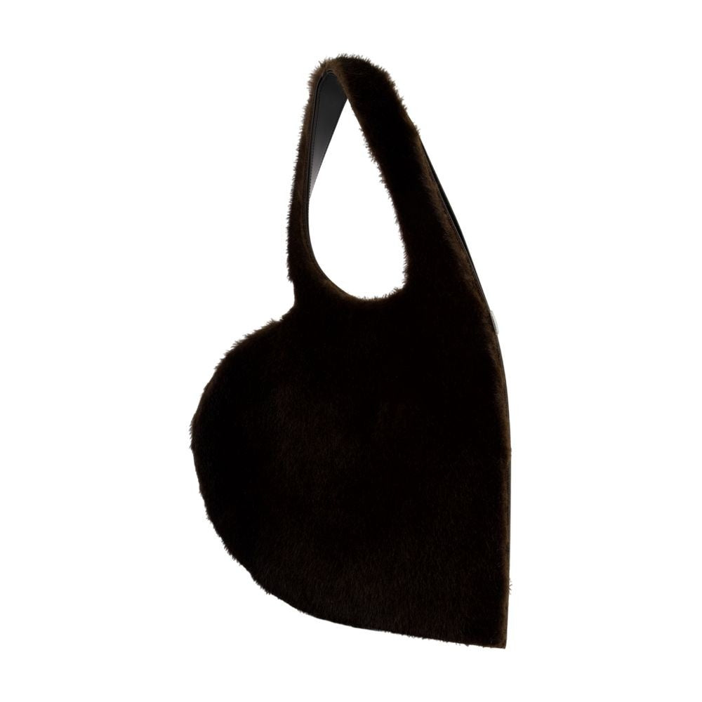 Coperni Heart-Shaped Shoulder Bag In Plush Faux Fur
