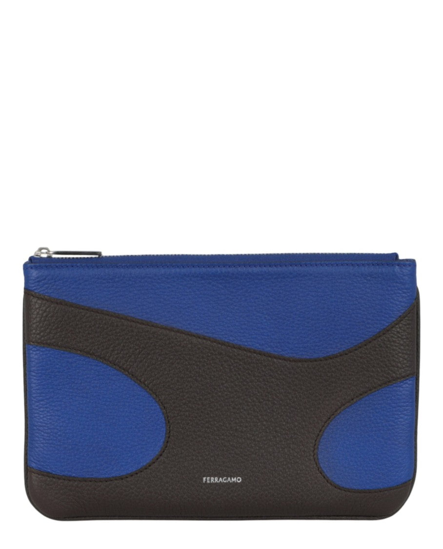 Ferragamo Cut-Out Pebbled Leather Phone Pouch
