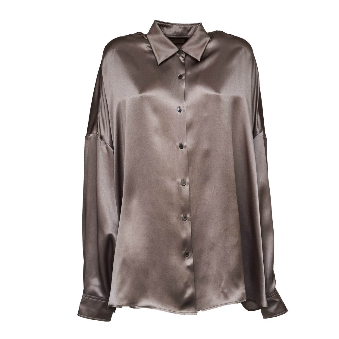 Dries Van Noten Casia Stretch Silk Satin Over Shirt
