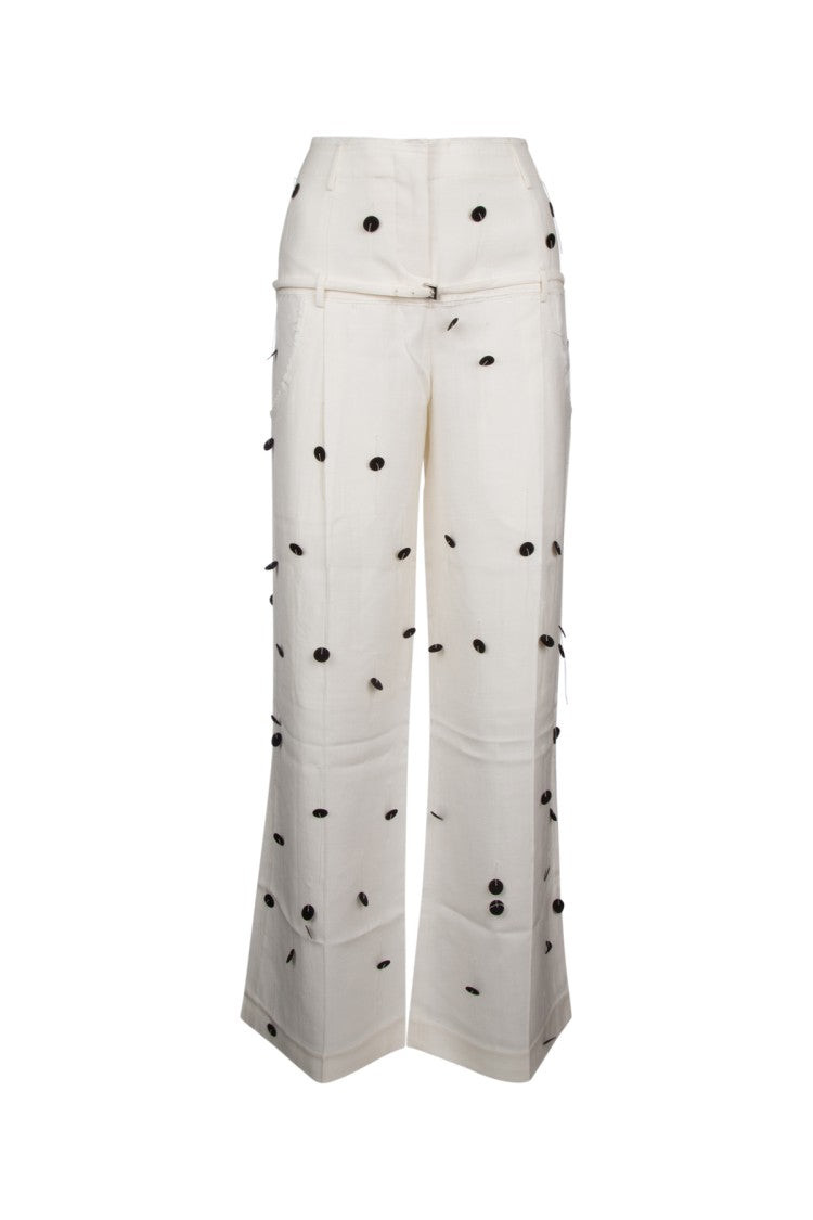 Jacquemus Wide-Leg Trousers With Playful Button Design