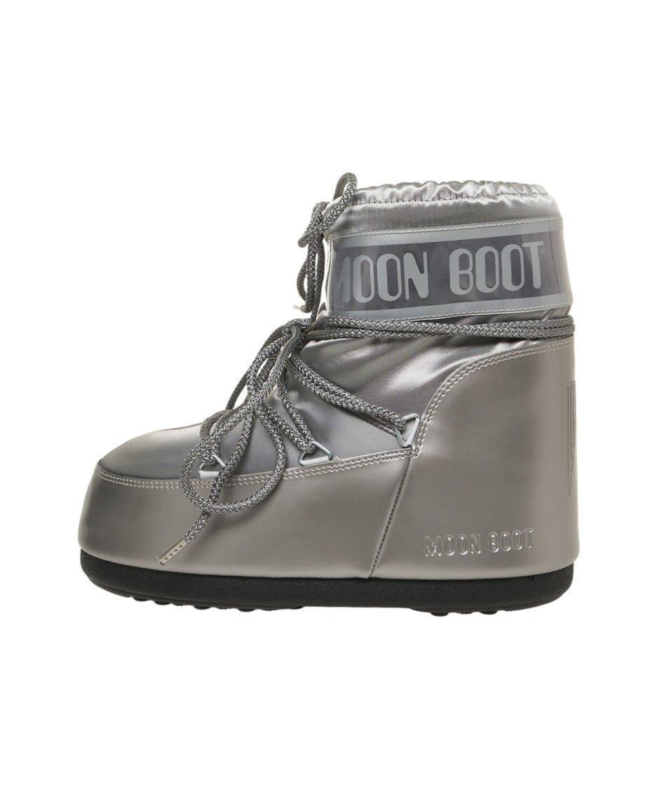 Moon Boot Metallic Finish Ankle Boots With Lace-Up Closure