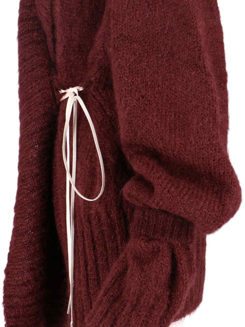 Dries Van Noten Oversized Mohair-Blend Cardigan – Bordeaux