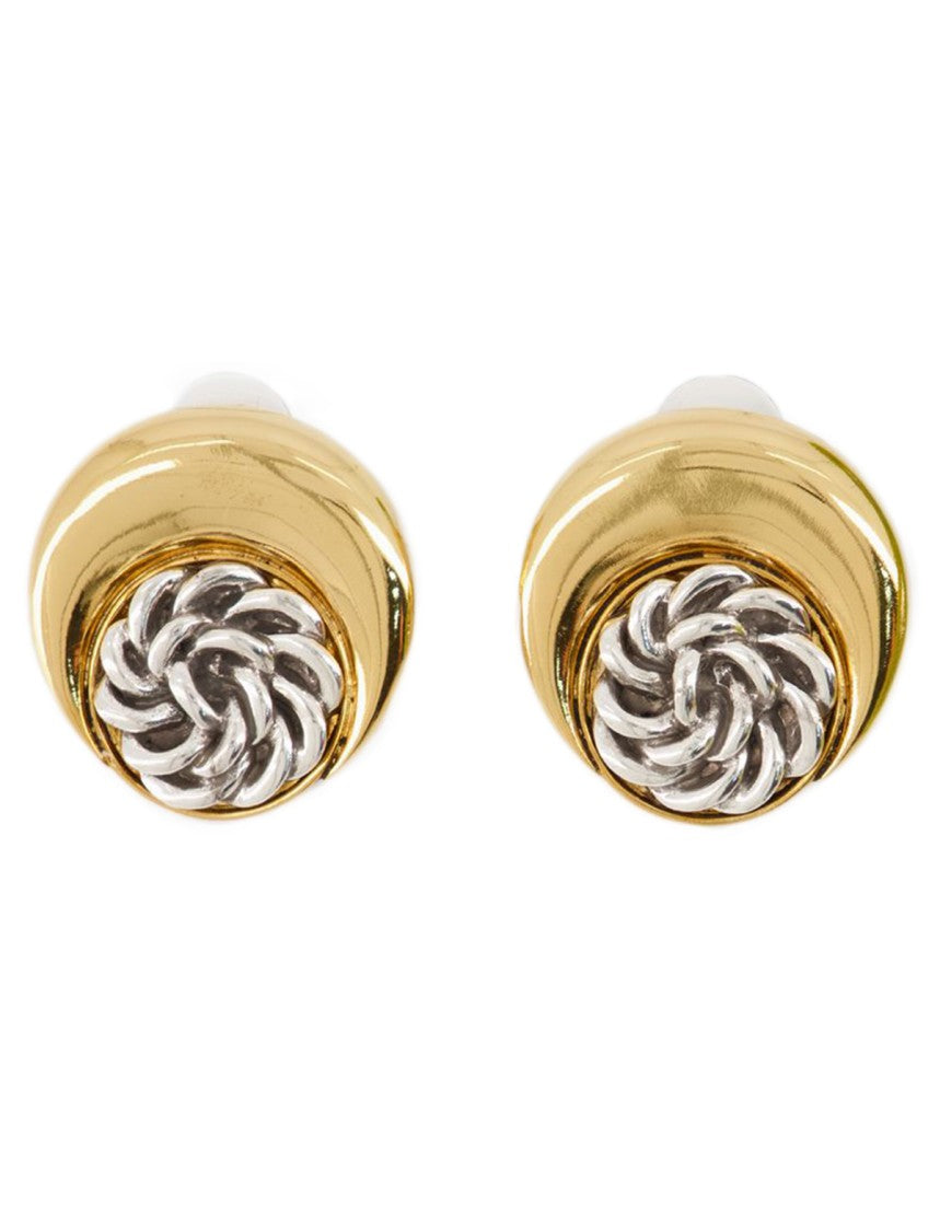 Marine Serre Regenerated Buttons Moon Earring  - Gold
