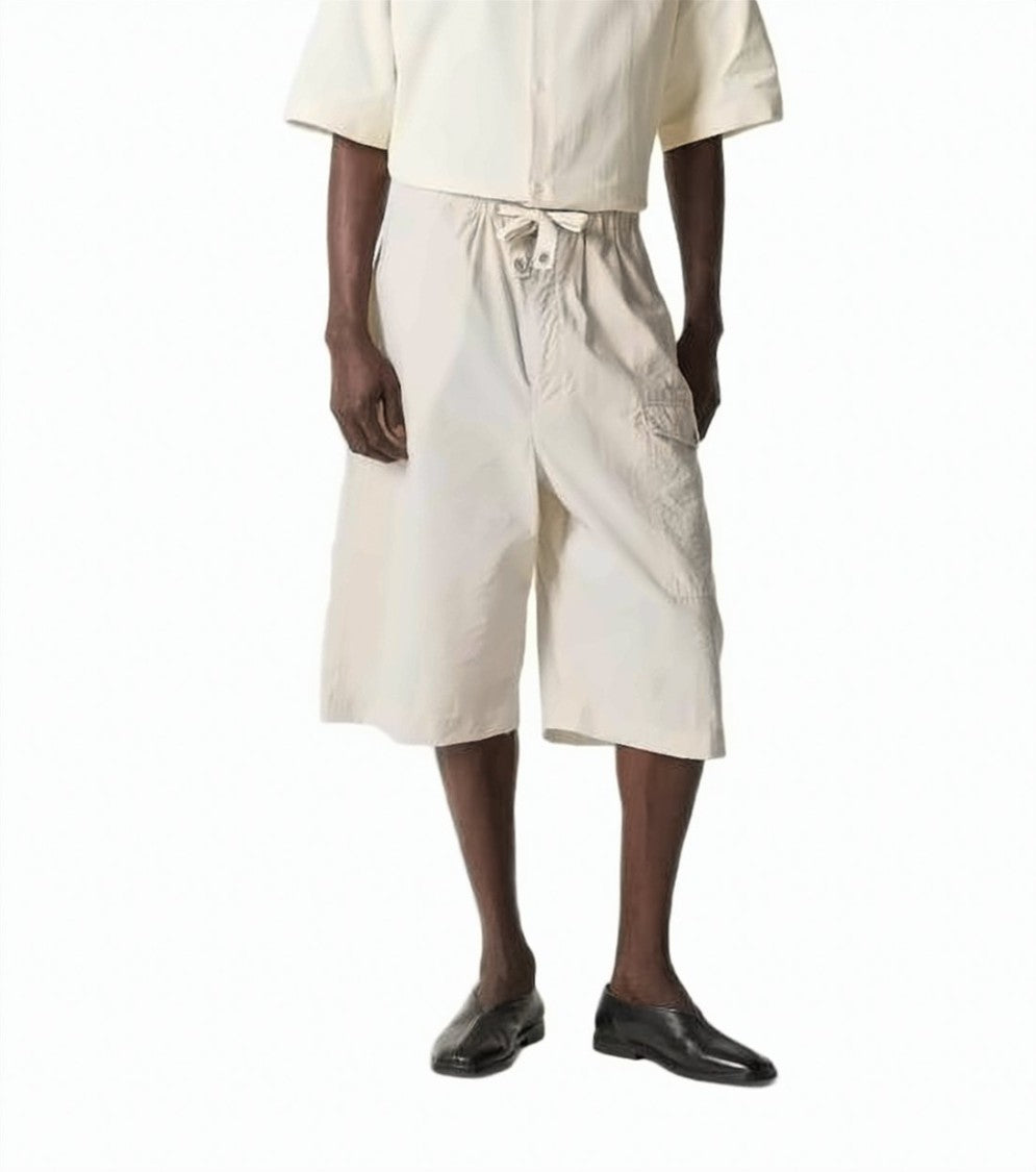 Lemaire Relaxed Fit Neutral Shorts With Flap Pocket