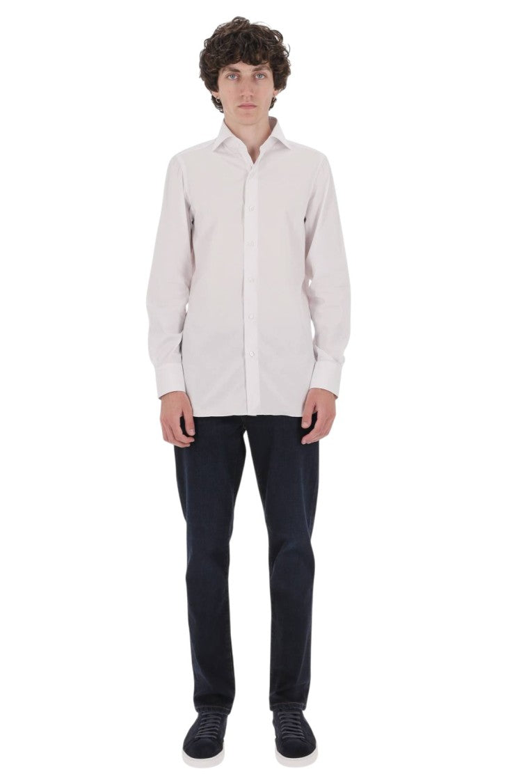 Finamore Napoli Poplin Stretch Cotton Shirt