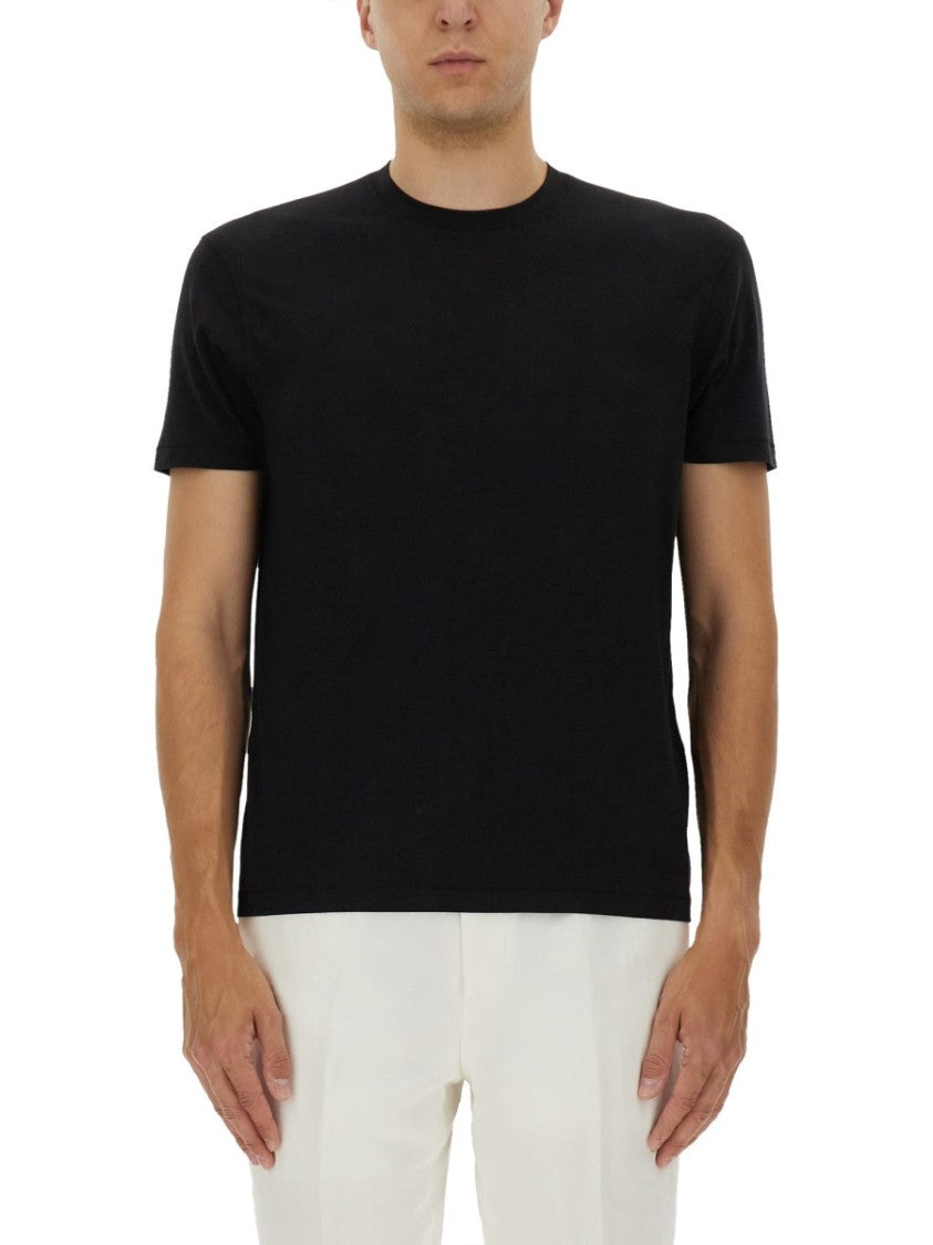 Tom Ford Regular Fit Black T-Shirt With Classic Crew Neckline