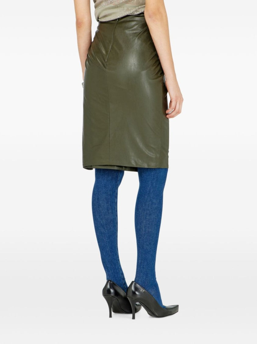Diesel Wrap Skirt With Gathered Knot Detail And Front Slit