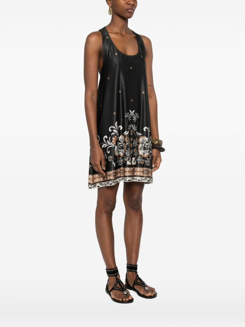 Twinset U&B Black Floral Print Crossover Top