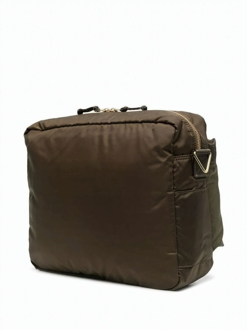 Porter Rectangular Green Shoulder Bag With Padded Exterior