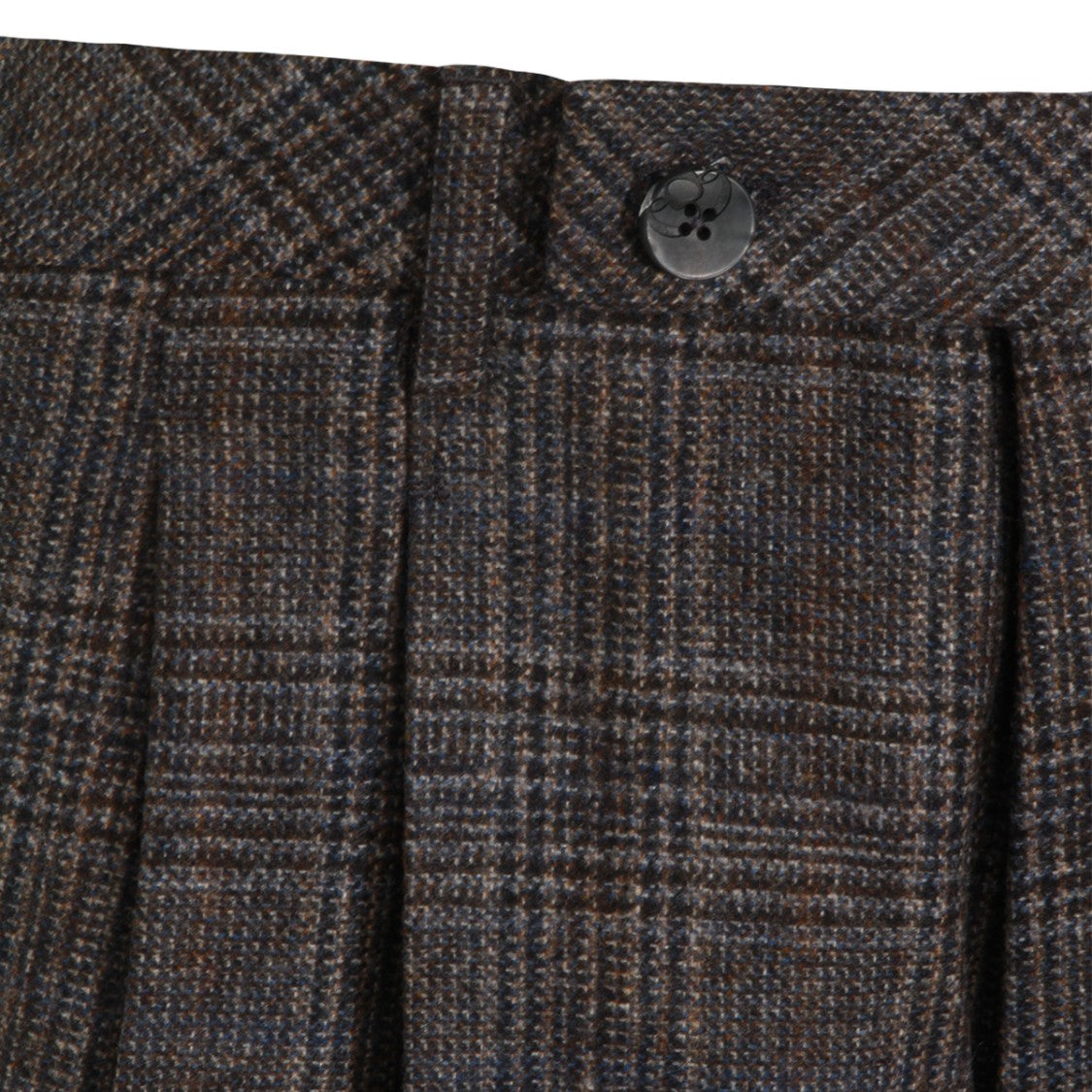 Gta Il Pantalone Tailored Dark Plaid Trousers With Cuffed Hems