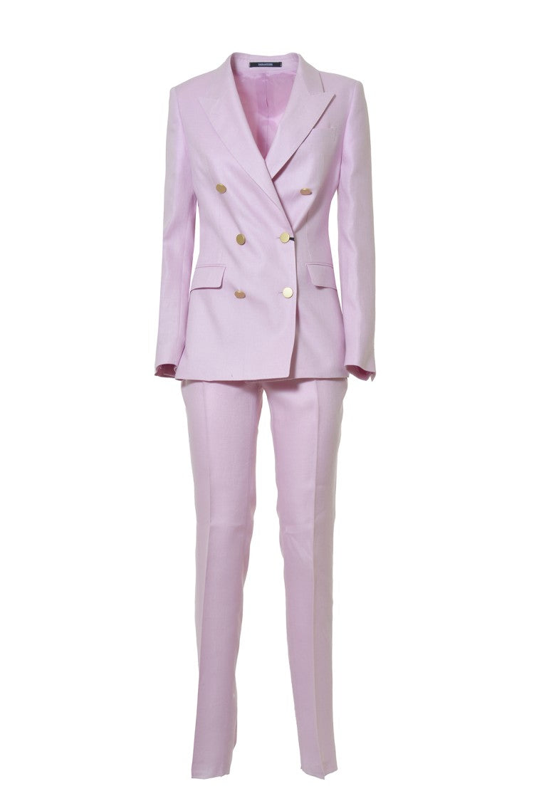 Tagliatore Paris Suit In Pink Linen