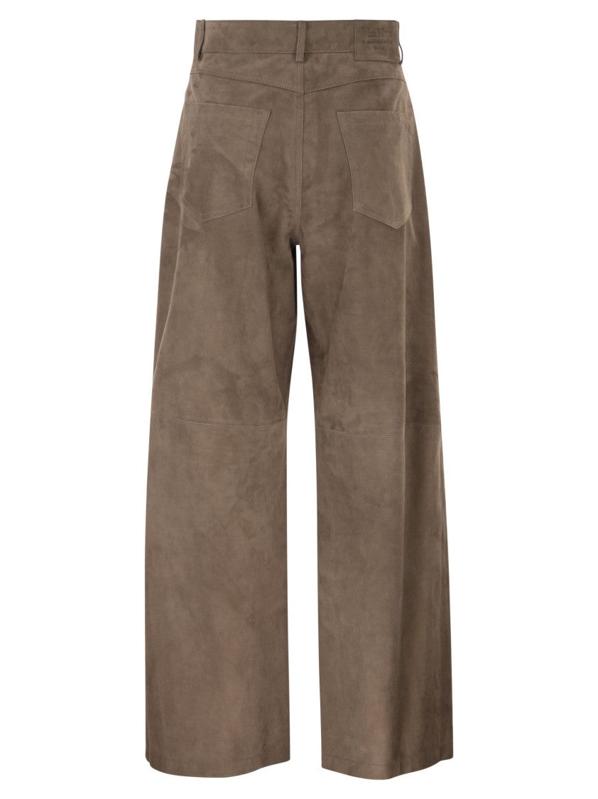 Max Mara Smmfulmine - Wide-Leg Leather Trousers
