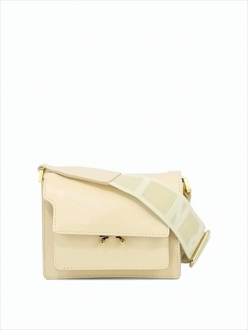 Marni Structured Cowhide Leather Shoulder Bag With Flap Closure