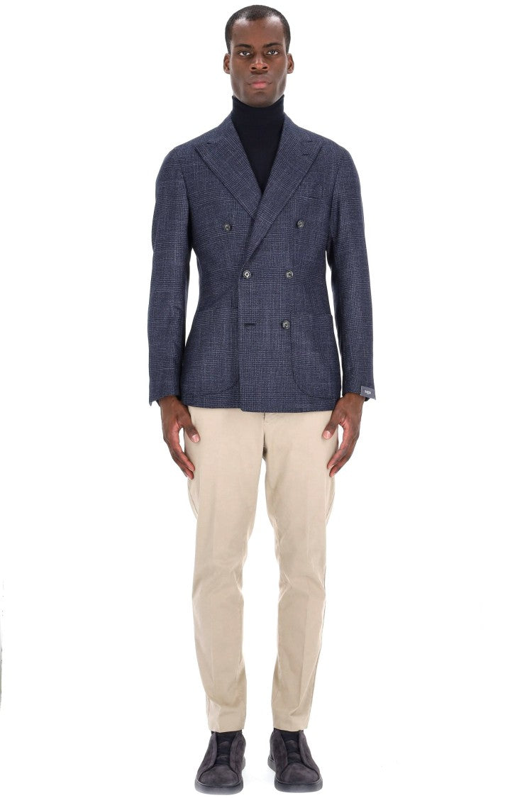 Barba Montecarlo Line Prince Of Wales Wool-Silk-Cashmere Jacket