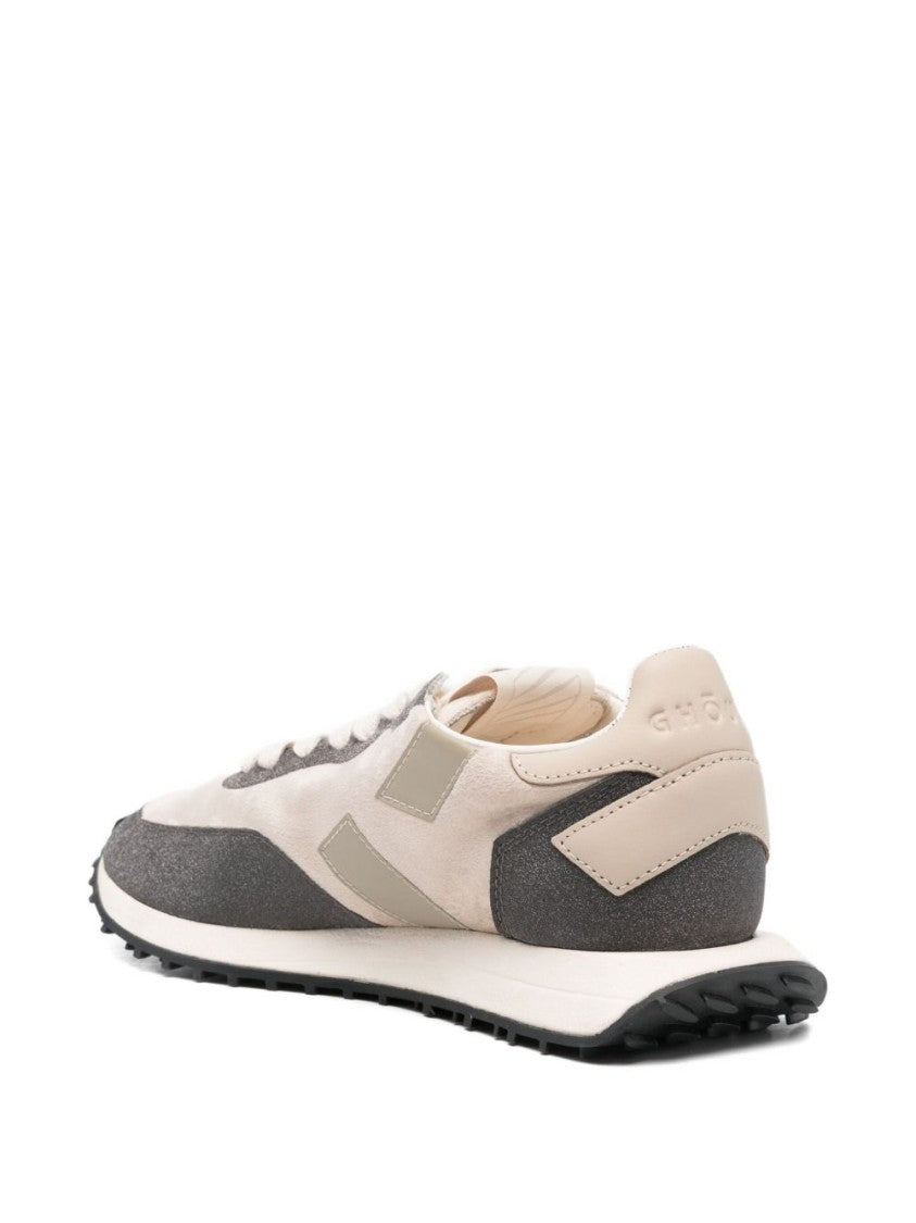 Ghoud Low-Profile Beige Sneakers With Dark Grey Panels