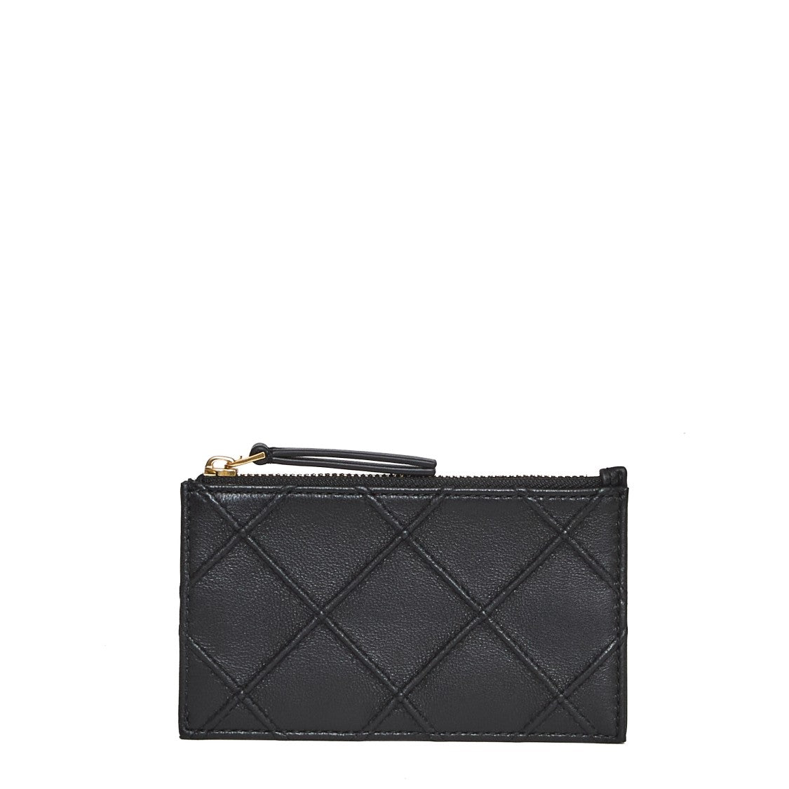 Tory Burch Black Quilted Nappa Leather Cardholder