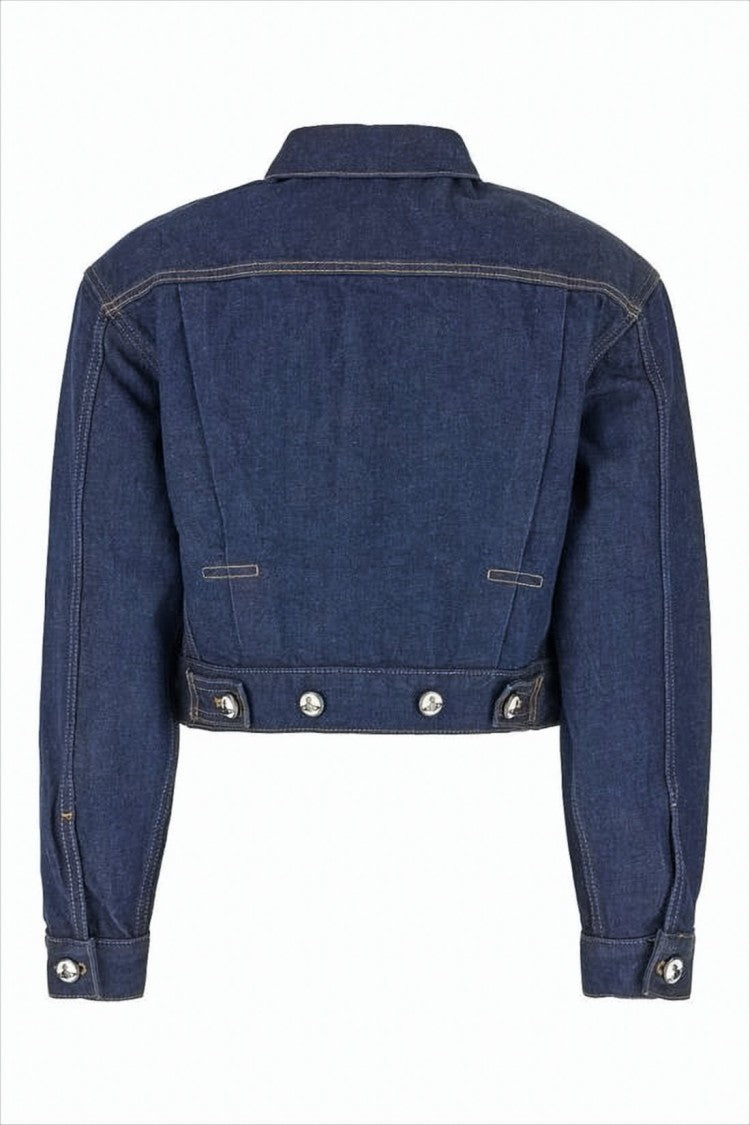 Vivienne Westwood Cropped Denim Jacket With Classic Collar