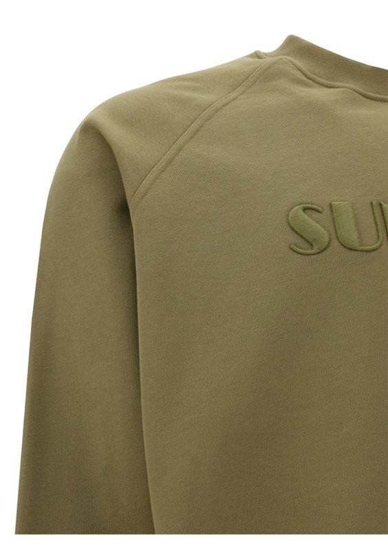 Sunnei Ribbed Long-Sleeve Top With Embossed Logo