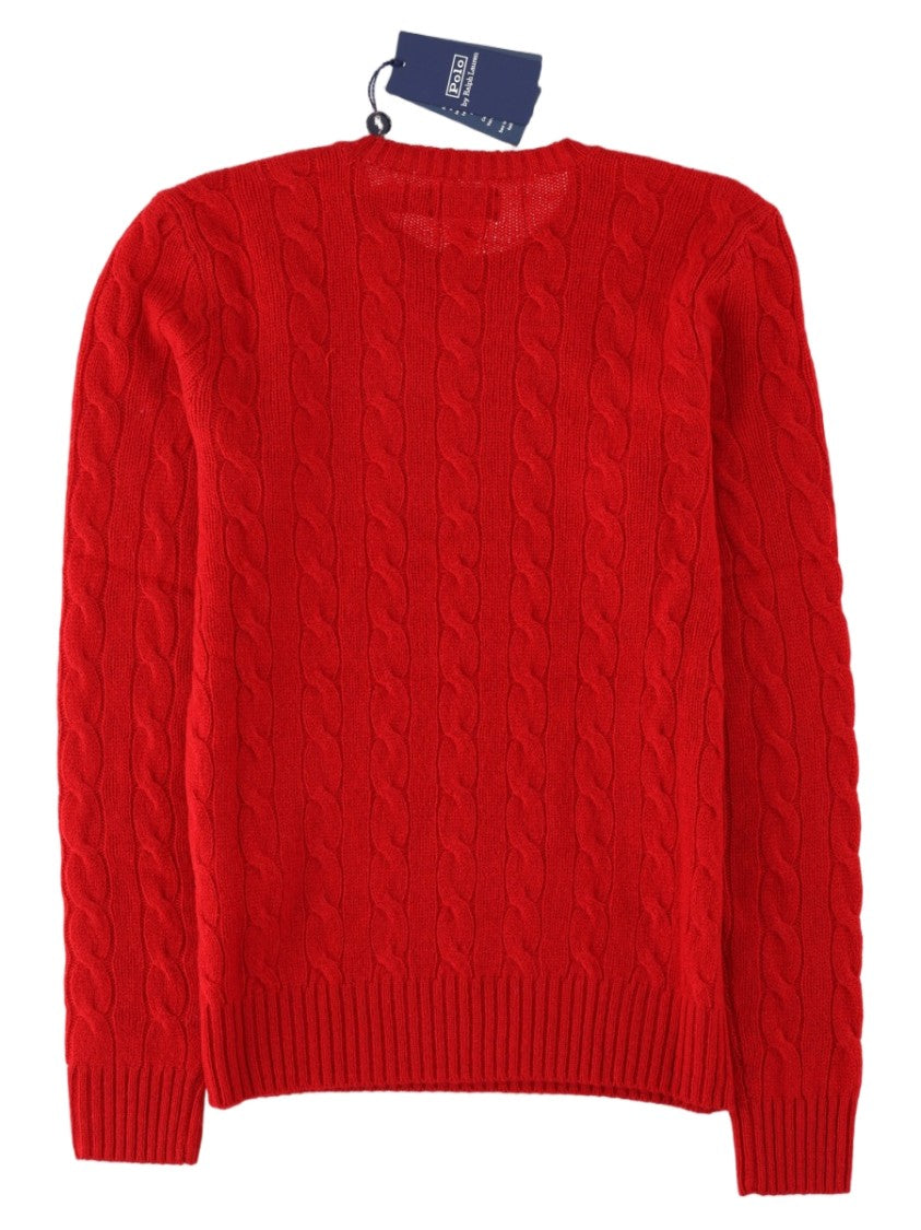 Polo Ralph Lauren Red Cable-Knit Wool-Blend Sweater