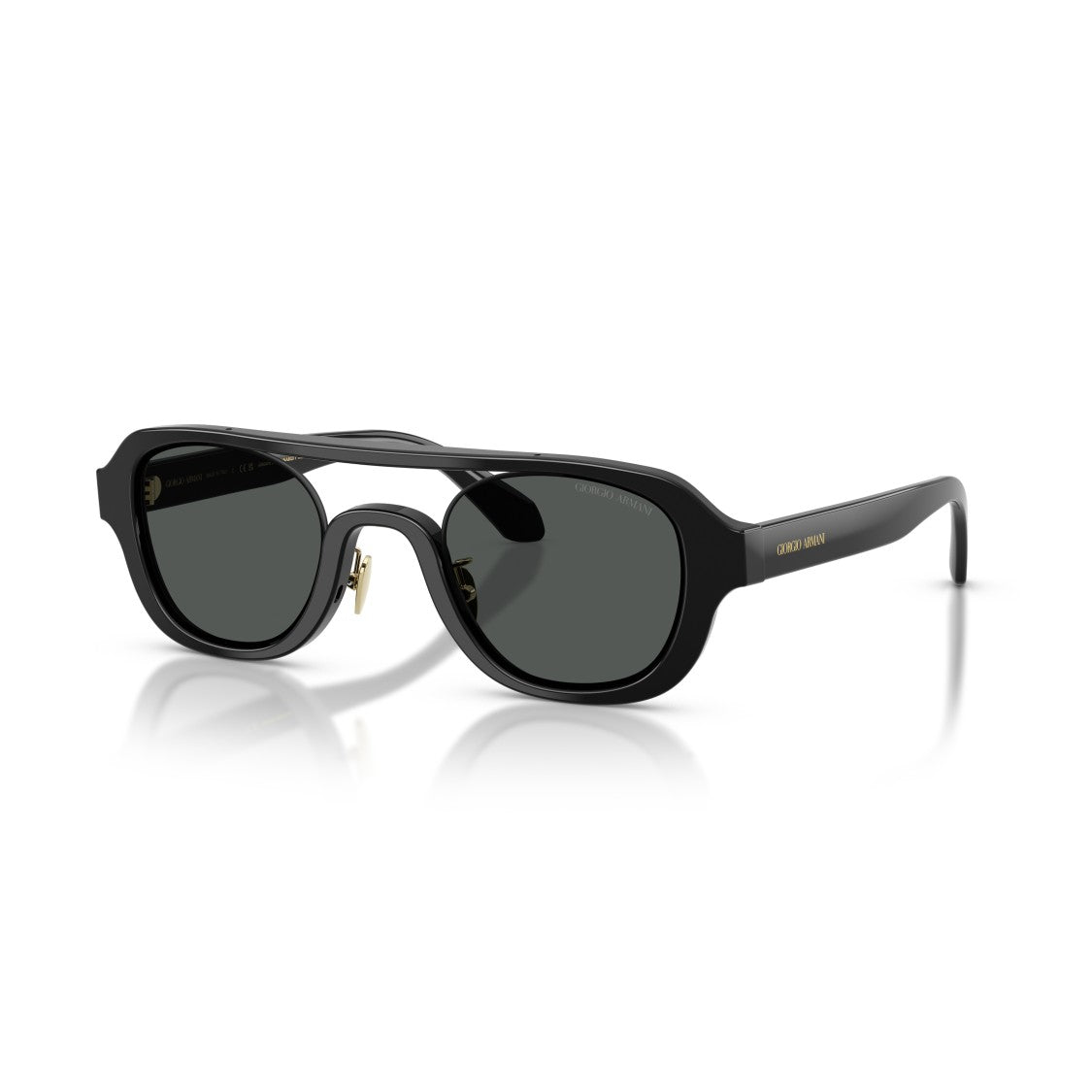 Giorgio Armani 0Ar8247 Bold Rectangular Frame Sunglasses With Gold Accents
