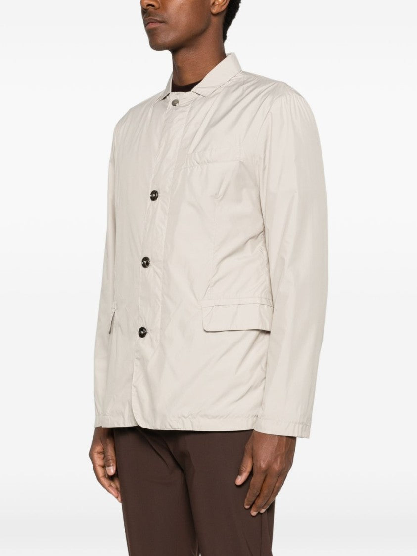 Hèskimo Minimalist Button-Up Logo Overshirt