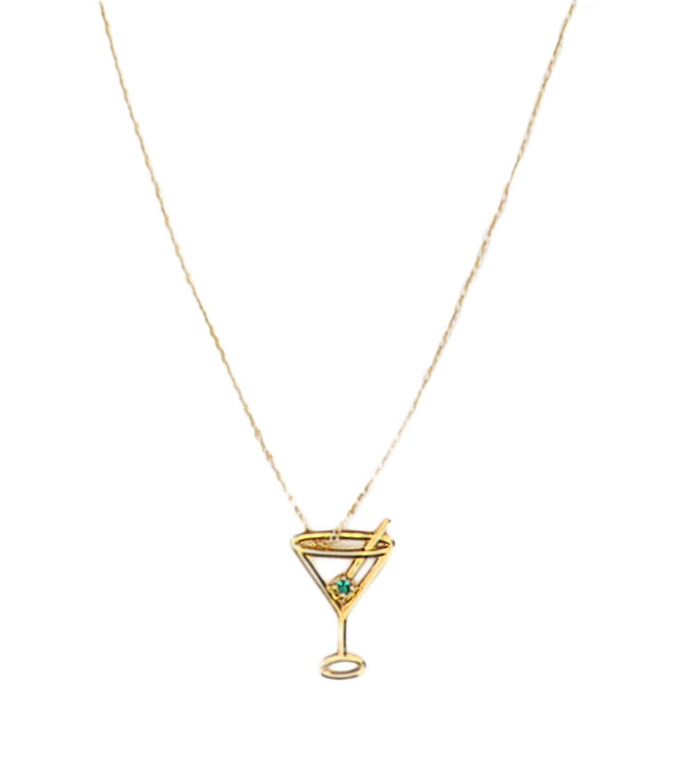 Aliita Yellow Gold Martini Esmeralda Necklace