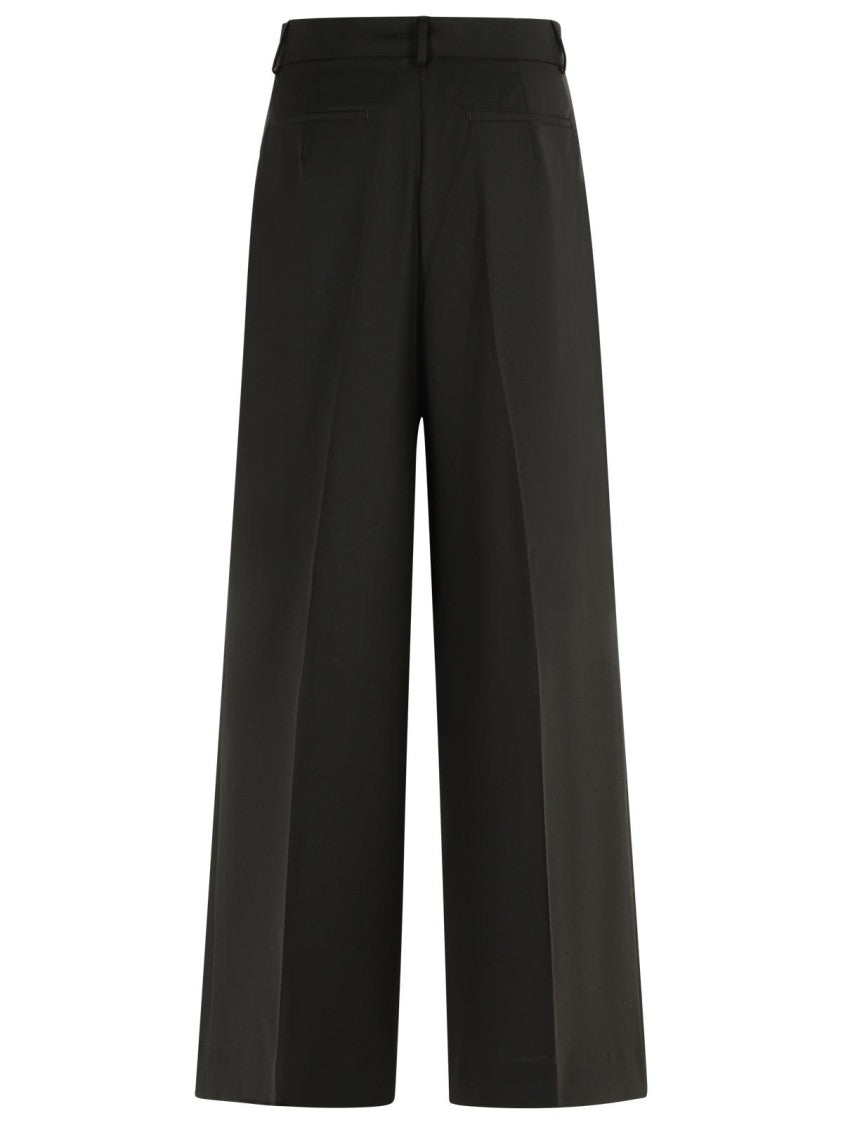 Sportmax Vela' Dark Brown Virgin Wool Pants