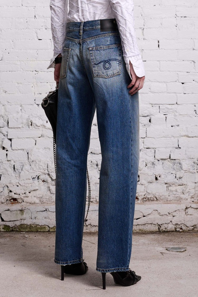 R13 Mid-Rise Straight-Leg Denim Jeans