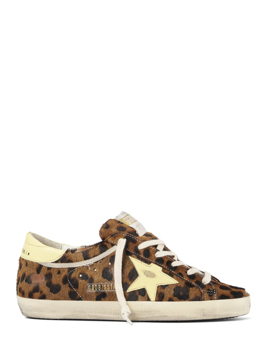 Golden Goose Leopard Print Low-Top Sneakers With Vintage Detailing