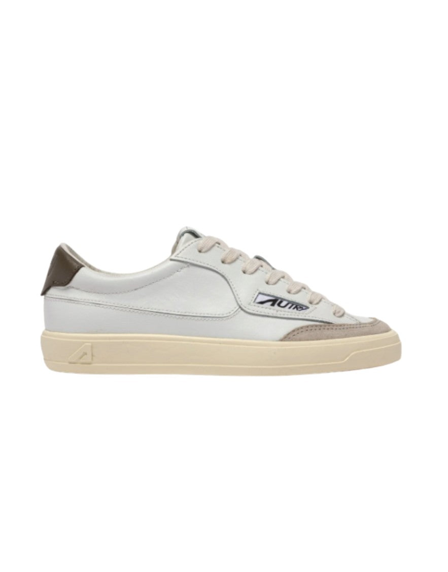 Autry White Leather Suede Low-Top Sneakers