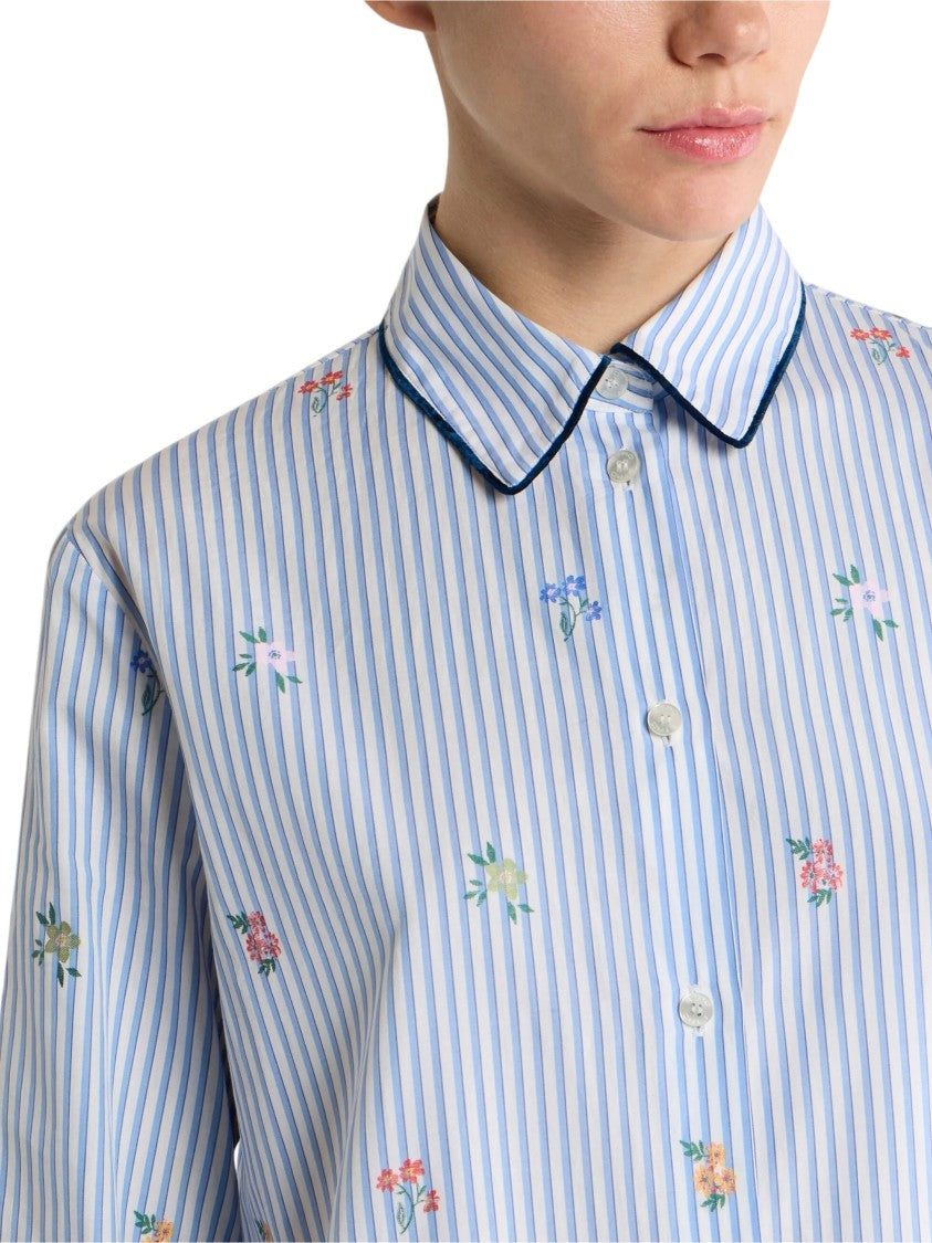 Etro Classic Button-Down Shirt With Floral Prints And Contrasting Trim